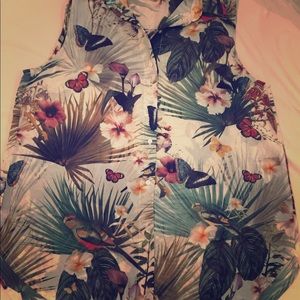 H&M Hawaiian tunic sleeveless shirt